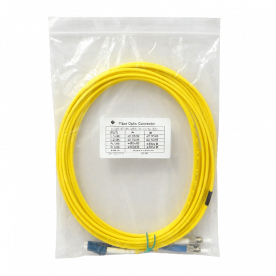 JFSLT5 Cable jumper de fibra óptica monomodo simplex dúplex LC a ST/UPC de 5 metros 9/125um 3mm LSZH