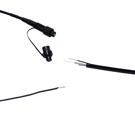 JXSX120 120mt 1-Fibra OptiTap-SC/APC Pigtail MonoModo G657A2 SM Cable Exterior