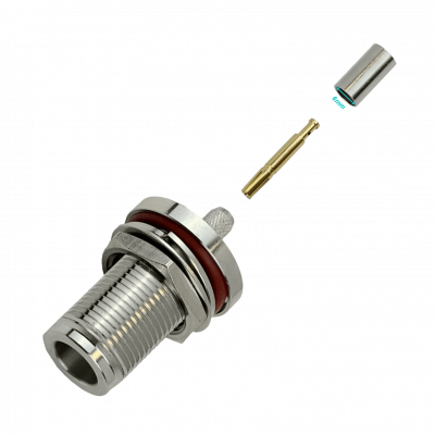 NH2E N-Hembra LMR195 RG58 16mm-Diamet Panel Conector Crimpeable Coaxial