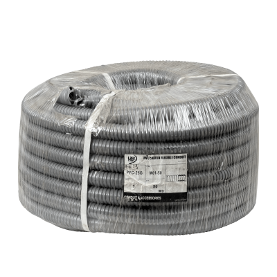 M01-50-LIQ 1-Pulgada Bobina-40metros Tubo-Conduit Flexible de Acero Protegido-PVC 25mm