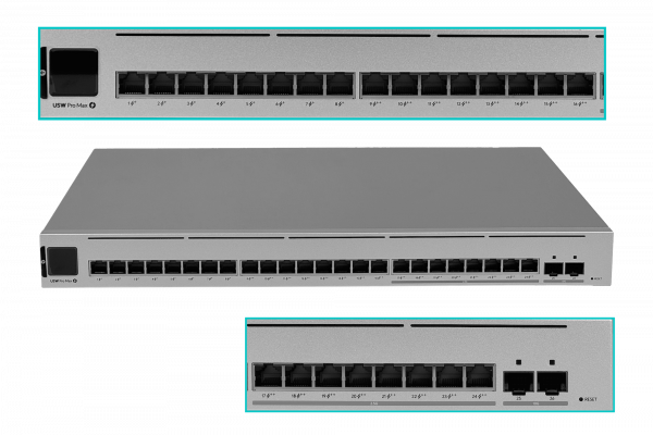 USW-PRO-MAX-24 UBIQUITI Et 8-2500 16-1000 2-SFP+10G USP-opcional req-UniFi Switch L3