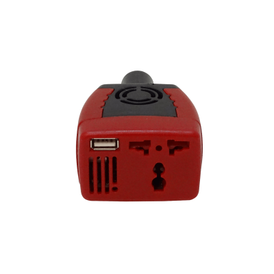 INV-1502 Inversor de corriente 150W entrada 12VDC salida 220VAC sin ventilador integrado con puerto USB de salida 5V 500mA
