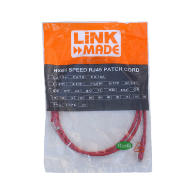 CP6R-15L LINKMADE 1,5MT CAT6 ROJO LSZH CABLE PATCH INYECTADO MULTIFILAR