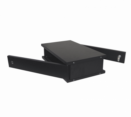 RK02-3L LINKMADE Plano 2U-138mm 30cm-Profundidad Rack Sobremesa Negro Puerta-Metálica