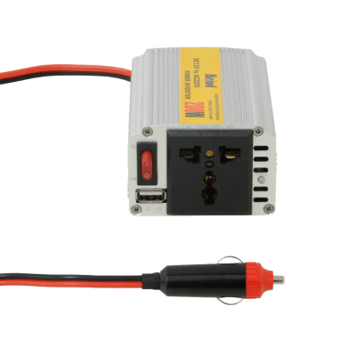 INV-200 MEIND 200W Convertidor 24/12VDC Entrada 220V Salida USB 5V Amperaje Alto Inversor Enchufe Automóvil