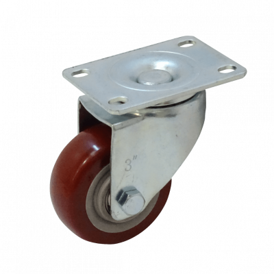 RUEDO-3R Rueda giratoria de 3 pulgadas color rojo con capacidad de carga de 30 kg y dimensiones de 65x92x105 mm