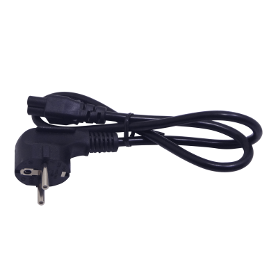 CSMT 0,6 metros Schuko-Macho Trébol-Hembra Cable Alimentación Negro 6A 3x0,75mm2 60cm