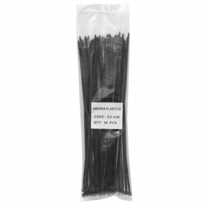 CV-33N 50 piezas 300x3,6mm Sujetacables Negro de Nylon 3.6x300mm