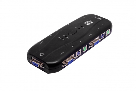 KVM-K04S KVM 4-PS2-VGA requiere-Cables no-inc-Fuente-Poder/5-9VDC/100mA
