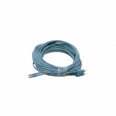 JF3LC15 Cable de fibra óptica dúplex multimodo OM3 LC-SC de 15 metros, 50/125 µm, 3.0 mm, cubierta LSZH