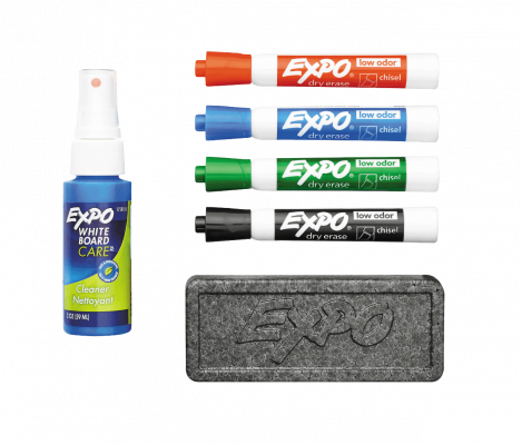 SHAPI-KIT EXPO Set Borrador y 4 Marcadores Borrables Negro Azul Rojo Verde para Pizarra 1929180