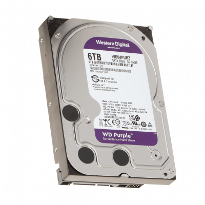 WD64PURZ WESTERNDIGITAL Disco Rígido Interno de 6TB 256MB caché 6Gb/s 175MB/s formato 3,5 pulgadas interfaz SATA