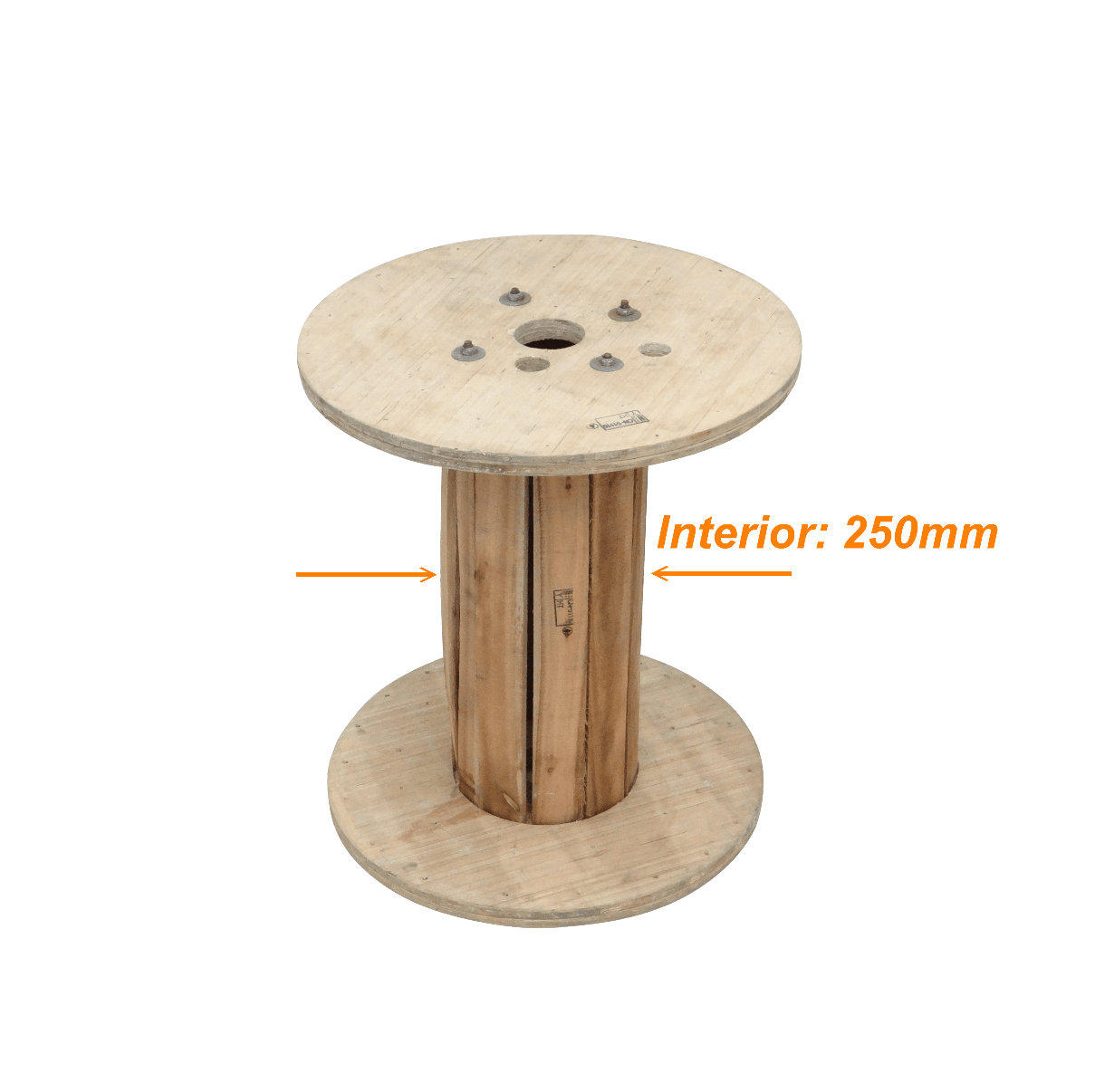 CARE-2 Bobina Vacía de Madera de 60cm de Diámetro y 70cm de Ancho para Cable de Fibra Óptica