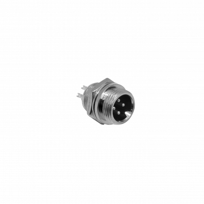 GX12MC-4 Conector macho de aviación GX12 para chasis, 4 contactos, soldable