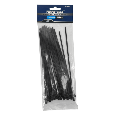 CV-32N Sujetacables de Nailon Negro 200x3,6mm Paquete de 50 unidades 3.6x200mm