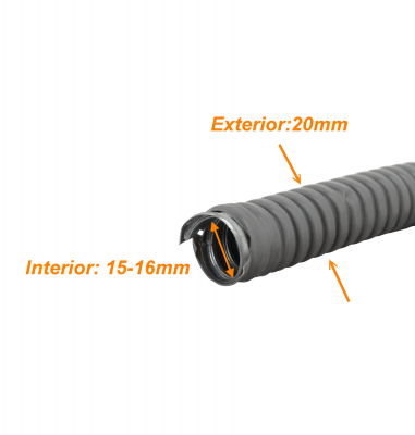 M20-50 Tubería flexible metálica con recubrimiento de PVC de 20mm de diámetro y 1/2 pulgada, rollo de 50 metros, tipo PCFC