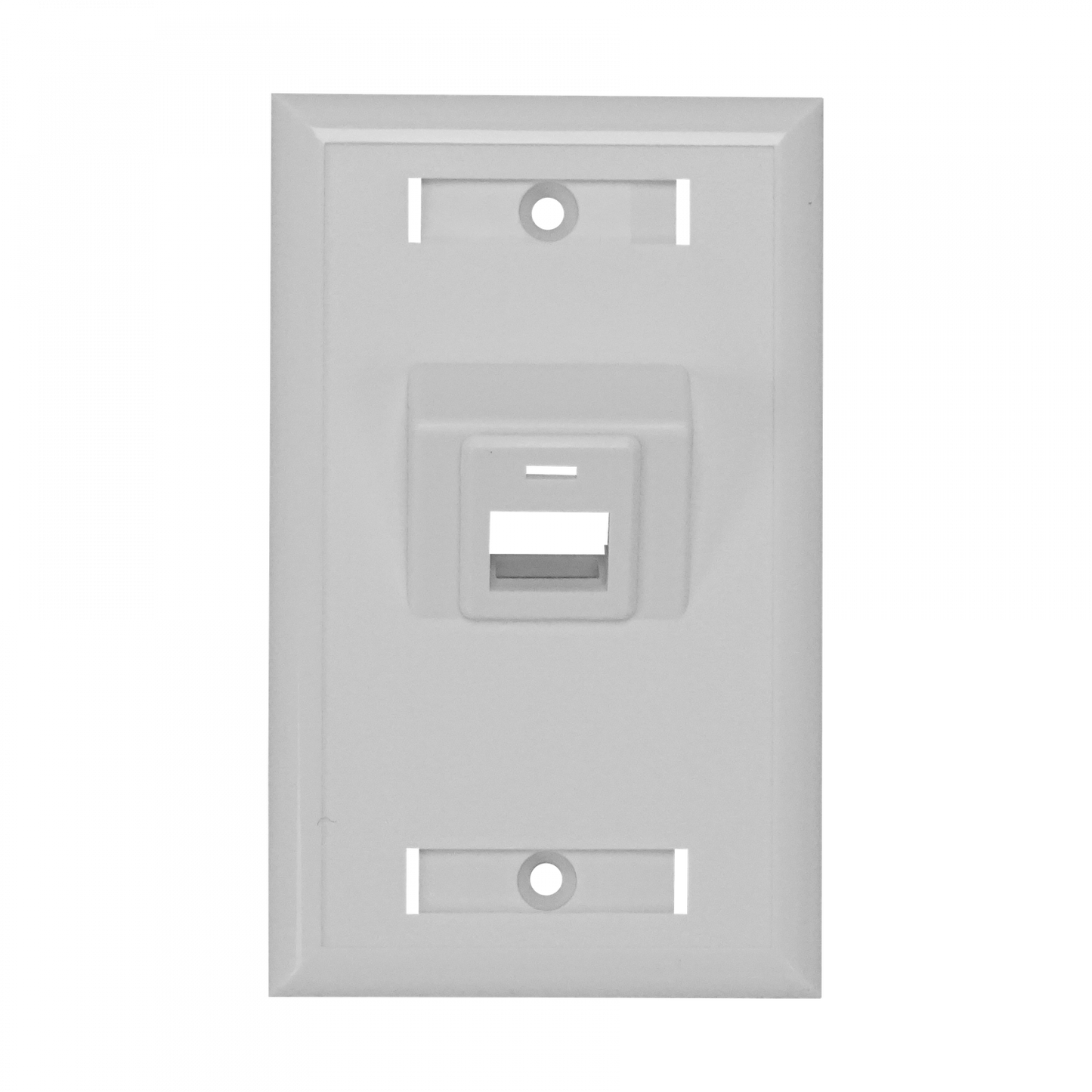 FP1AL Placa Frontal Angular Blanca para 1 Conector Keystone, Dimensiones 70x114mm
