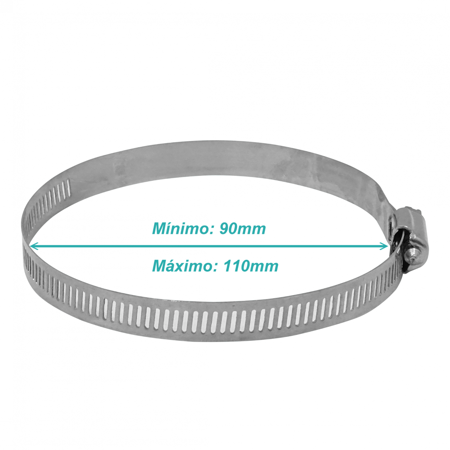 CLAMP-108 Abrazadera metálica regulable para diámetro 90-110mm y espesor 12mm