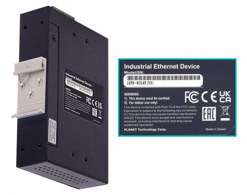 IGTP-805AT-LIQ Planet Convertidor de Medios Industrial Carril-DIN USADO SOLO EQUIPO 1-Puerto-1000-PoE 1-Ranura-SFP