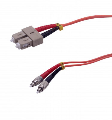 JFMCF10 Latiguillo de fibra óptica multimodo OM1 dúplex SC-FC 10 metros 62.5/125µm LSZH