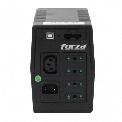 SL-612UL-C FORZA 52WH 1x7AH 600VA 360W 4-Tomas-Respaldo-Chile 1-C13 1-C14 AVR USB 2-RJ UPS