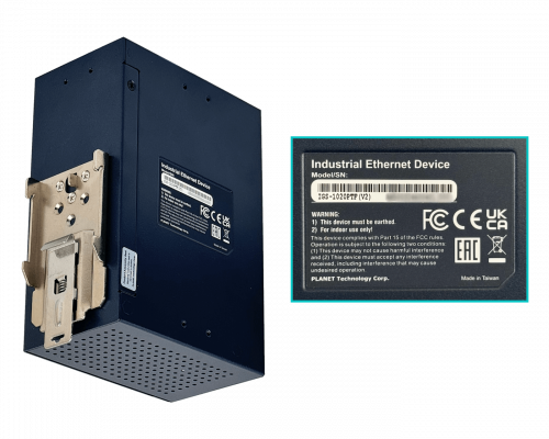 IGS-1020PTF Switch Industrial Gestionable PLANET 8 Puertos 1000 PoE+ 2 Ranuras SFP Presupuesto 240 Vatios Montaje Riel DIN Alimentación 48/54 Voltios DC
