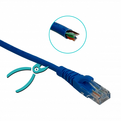 CPA-50L LINKMADE 5 Metros CAT5E AZUL LSZH Cable de Conexión Flexible Moldeado Multihilo
