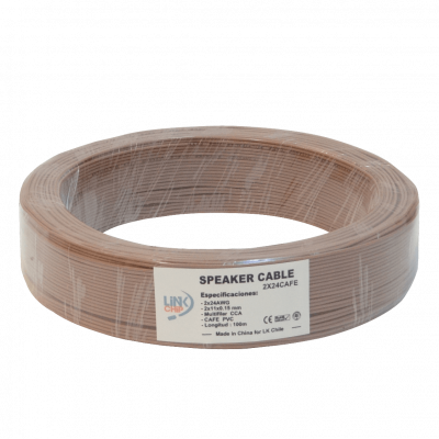 2X24CAFE Cable paralelo marrón café de 100 metros, calibre 2x24AWG CCA, sección 2x0,2mm², multifilar 11x0,15mm