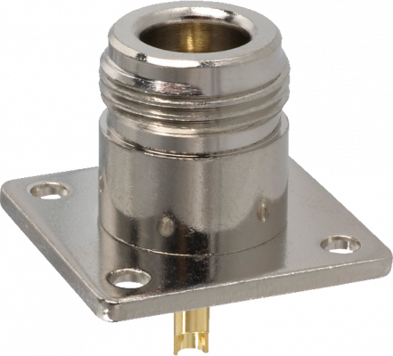 NHC4 Conector tipo N hembra para soldar en panel de chasis