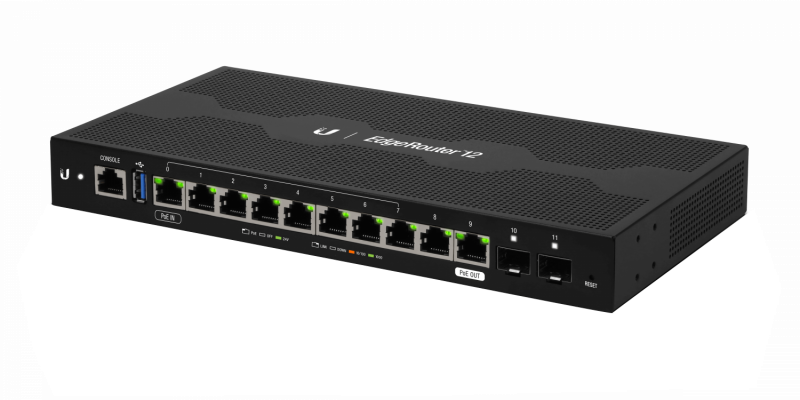 ER-12 UBIQUITI 10-1000 2-SFP USB Consola-RJ45 Enrutador Opc-Rack PoE-entrada inc-24V