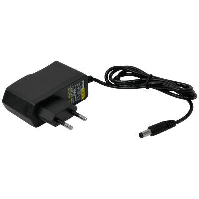 F12-1B Equipo de Alimentación 12V Corriente Continua, Capacidad 1A, Conector Cilíndrico de 5,5x2,1mm, Potencia Nominal 12W, Transformador Clase P1A-IT