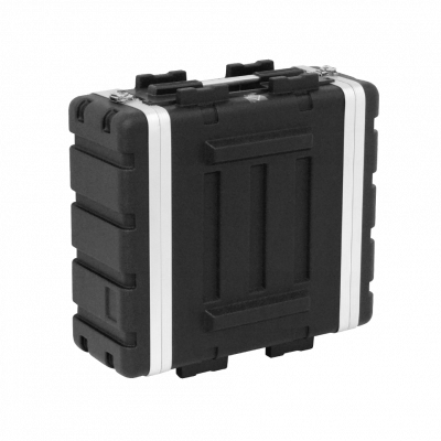 RK04X 4U/25cm Fondo-42cm Rack Portatil Plastico 2-tapas para Exterior Negro