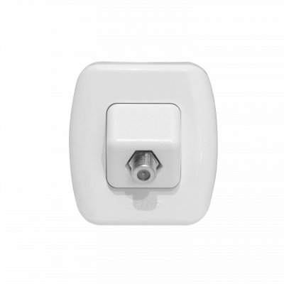 TEKNA-TV KALOP Placa Blanca Toma Catv Aguja Fina F-F Coaxial F-H F-H KS39655