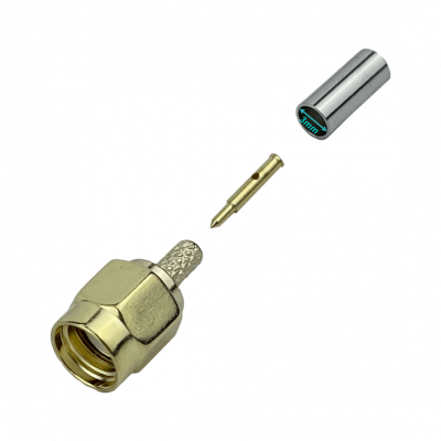 SM1C Conector SMA Macho RG316 para Crimpar Recto CA100 Compatible con RG174