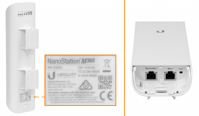 NSM365 UBIQUITI 3,65GHz Estación Nano M 2x2 25dBm 13dBi Incluye PoE 24V Necesita Cable