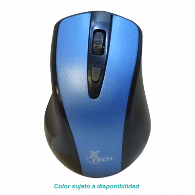 XTM-315 XTECH Ratón Inalámbrico USB, 2.4GHz, 4 Botones, Incluye 2 Pilas AAA, Color Azul o Gris