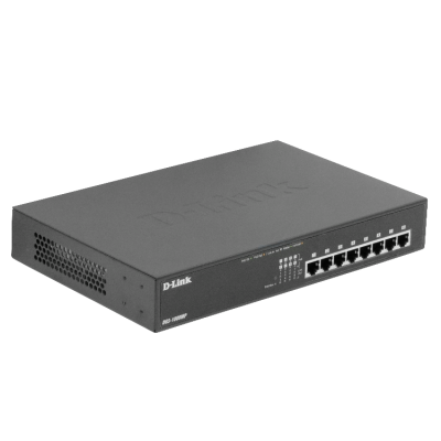 DGS-1008MP D-LINK Switch no administrable 8 puertos 1000 con PoE 48V af/at 140W total 802.3at para rack 240V