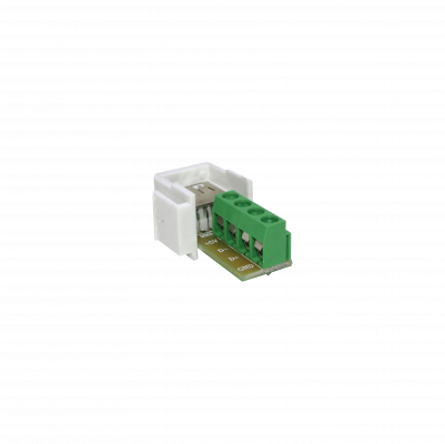 KUAT Conector Keystone USB-A Hembra a Regleta 4 Pines con Tornillos en Plástico Blanco