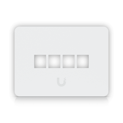 UFP4W UI 1-unidad Blanco 4-Keystone Horizontal Faceplate Pintable 118x88mm