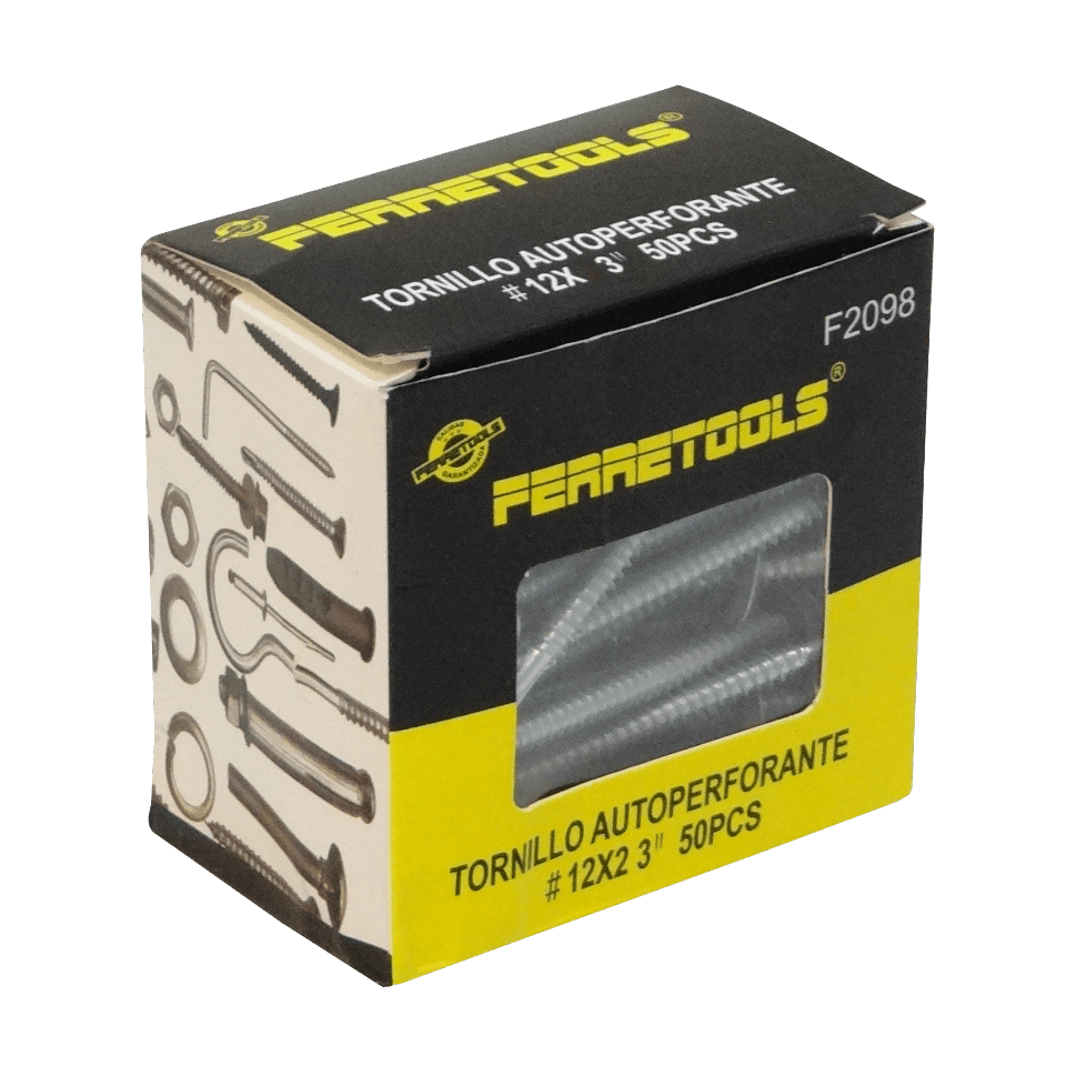 BA12-30 Hexagonal-8mm 50unidades 12x3 Longitud-76mm Cinc Tornillo Autotaladrante 3,0p