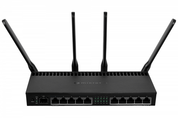 RB4011IGS+IN Router MIKROTIK, requiere cable, 10 puertos 1000Mbps, 1 SFP+ 10G, fuente AC 2000mW, Licencia 5, CPU 1.4GHz x4, 4 antenas fijas 3dBi