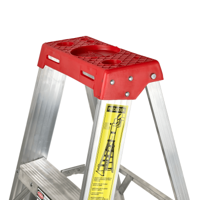 ESAL-903 Taburete plegable de tijera en aluminio con 3 escalones, altura de 0,9 metros y capacidad de carga de 90 kilogramos, escalera de 0,91 metros