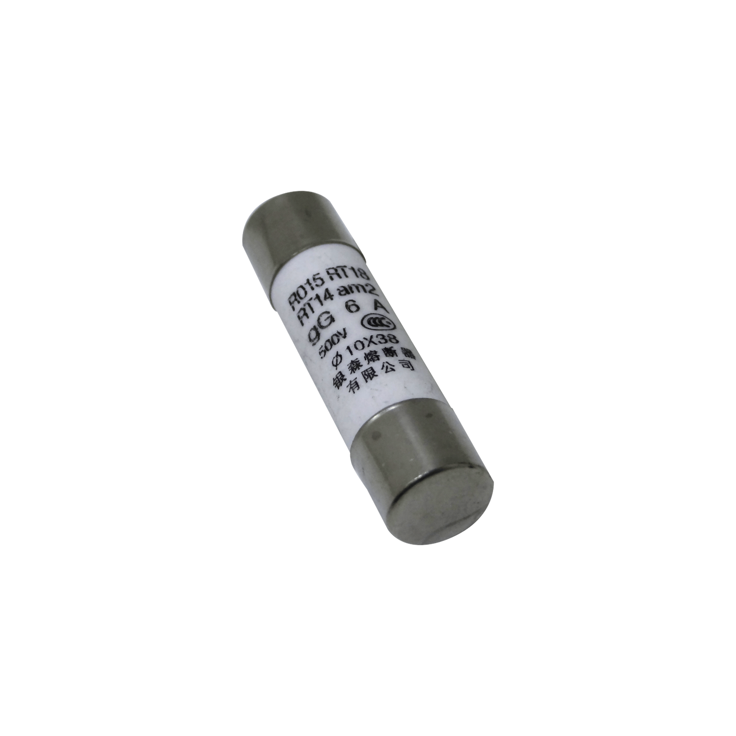 FUSE-6C Cartucho fusible 6A Dimensiones 10x38mm Tensión 500V Poder de corte 50KA Formato cilíndrico Largo 36mm Diámetro 9,5mm
