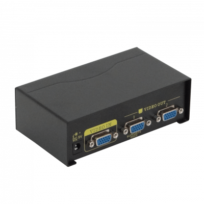 VGA-1X2 VGA-2502 Video Splitter 2-VGA-H 1-VGA-M 250MHz inc-9V/1A