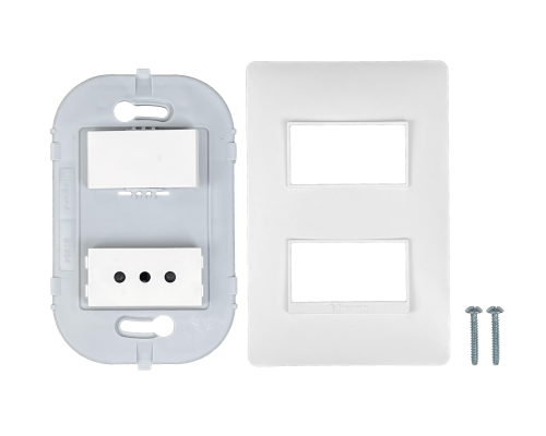 PU1214 BTICINO Módulo Interruptor-Tomacorriente 9/12, 10A, Estándar Nacional, Línea Luzica