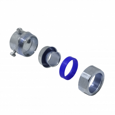 MEMT25 25mm Acople EMT a Tuberia Flexible Adaptador Metalico 15-27/19mm