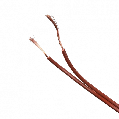 2X24CAFE Cable paralelo marrón café de 100 metros, calibre 2x24AWG CCA, sección 2x0,2mm², multifilar 11x0,15mm