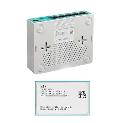 HEX MIKROTIK 880MHz-Dual 256mb 5-1000 mSD USB L4 CajaPlas inc-24V RB750Gr3