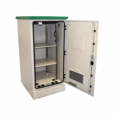 RK22-8LE LINKMADE 22U 644x780mm Armario Exterior-Suelo IP65 Regleta Bandejas Ventiladores Antivandálico