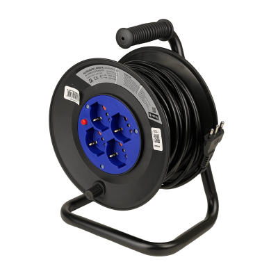 ALARG-425 RITTIG 25mts Extensión con Carrete 4-Tomas Universales-H 1-16A-IM 250V Resguardo
